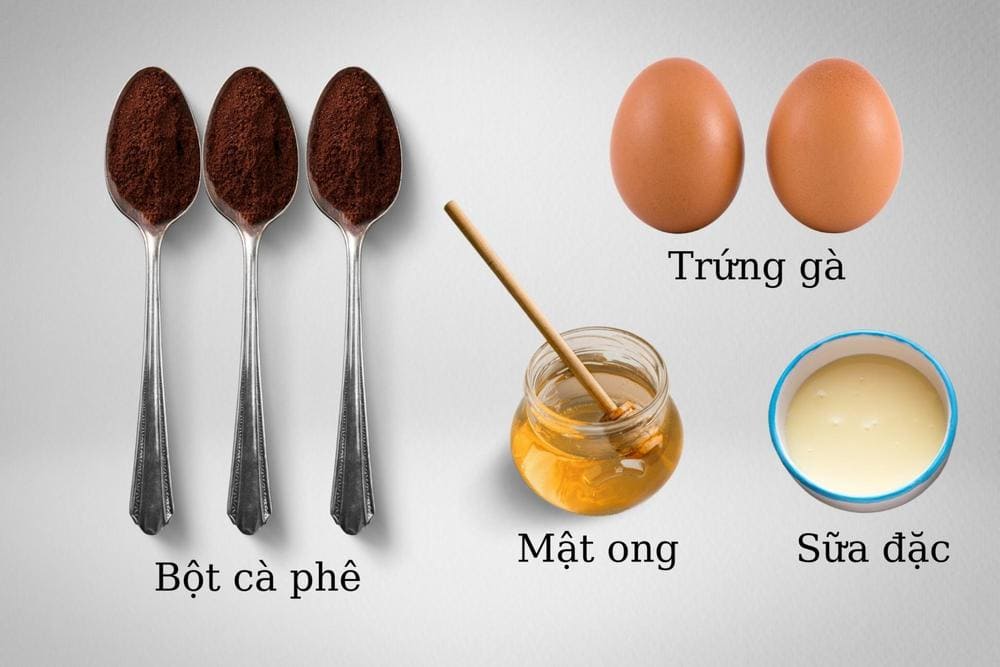 nguyên liệu và cách làm cafe trứng
